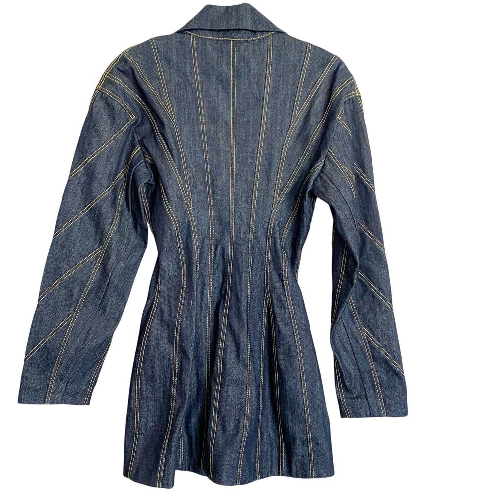 House of CB Dark Denim Etienne Jacket Mini Dress Blue Size XS NWT - Picture 4 of 6